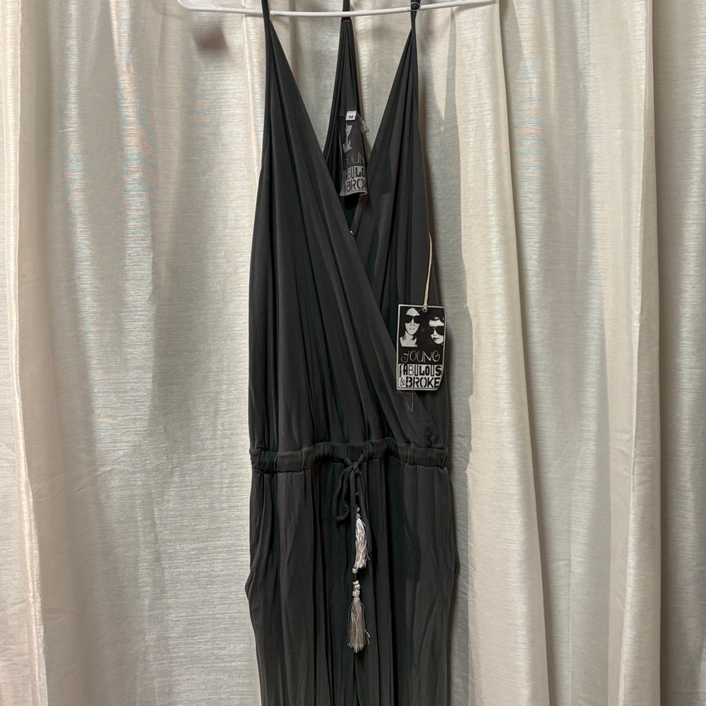 Young Fabulous & Broke Chrissy Jumpsuit Moss Green Ombre Medium NWT - Picture 9 of 11